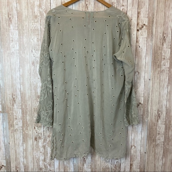 Johnny Was Eyelet Embroidered Tie‎ Front Tunic - Picture 4 of 10